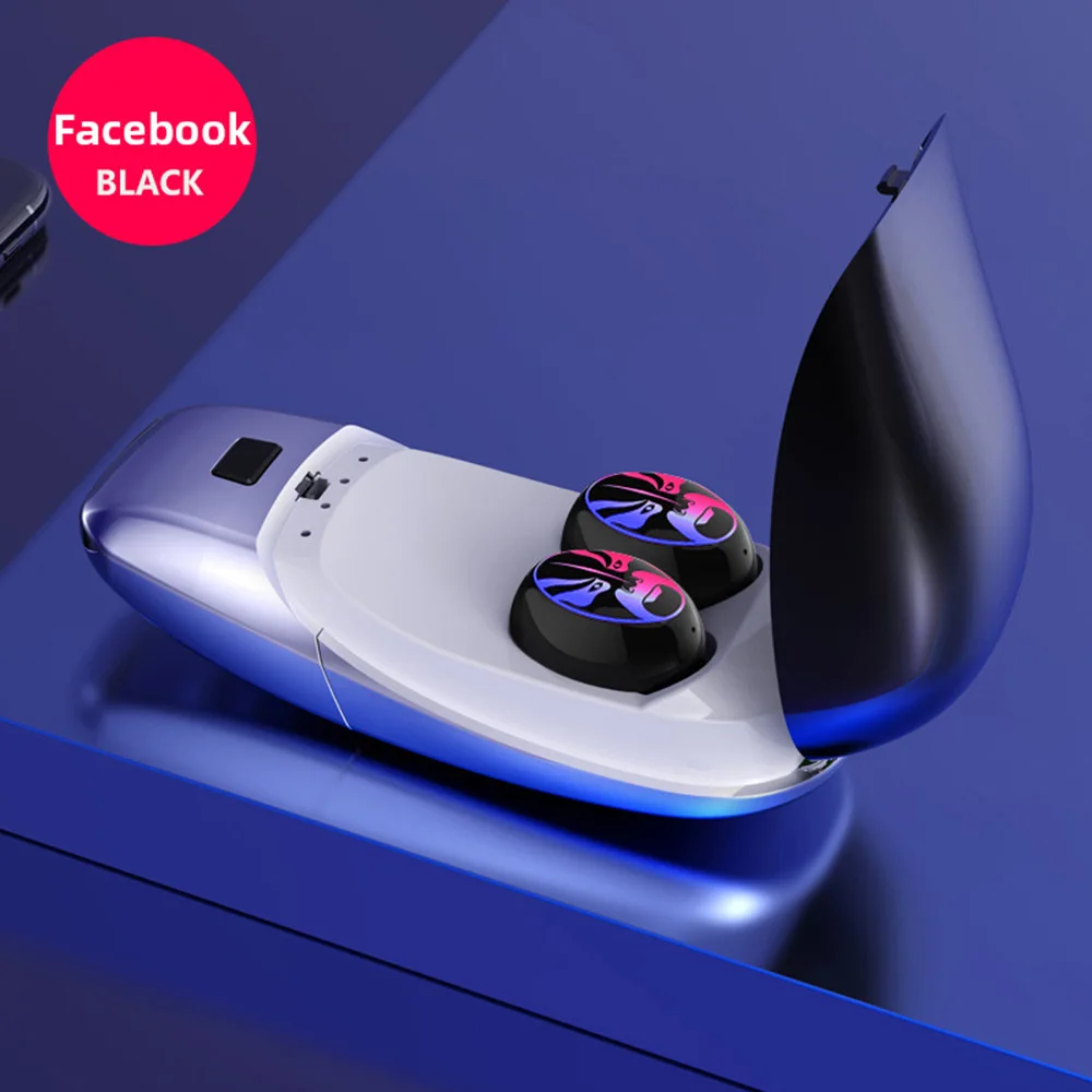 Модный мини, стерео Беспроводная bluetooth-гарнитура IPX5 Водонепроницаемость Bluetooth наушники пылезащитный с микро для смартфона - Цвет: Facebook BLACK