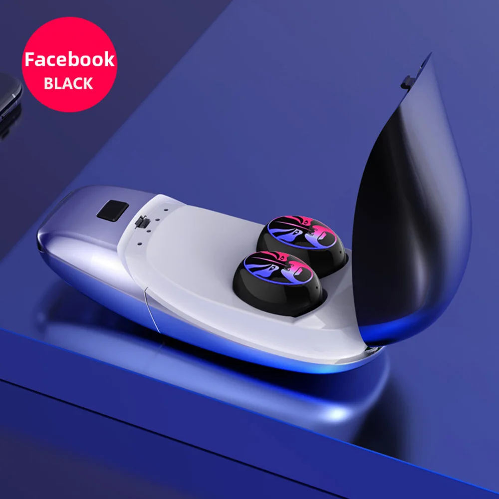 Facebook BLACK Модный мини, стерео Беспроводная bluetooth-гарнитура IPX5 Водонепроницаемость Bluetooth наушники пылезащитный с микро для смартфона - Цвет: Facebook BLACK