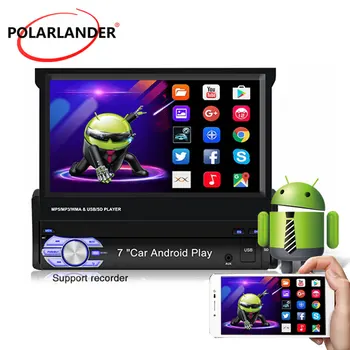 

1 din for Android/IOS Device Manual Telescopic Screen Car Radio Mirror Link GPS Navigation MP5 Player Carplay Bluetooth Stereo
