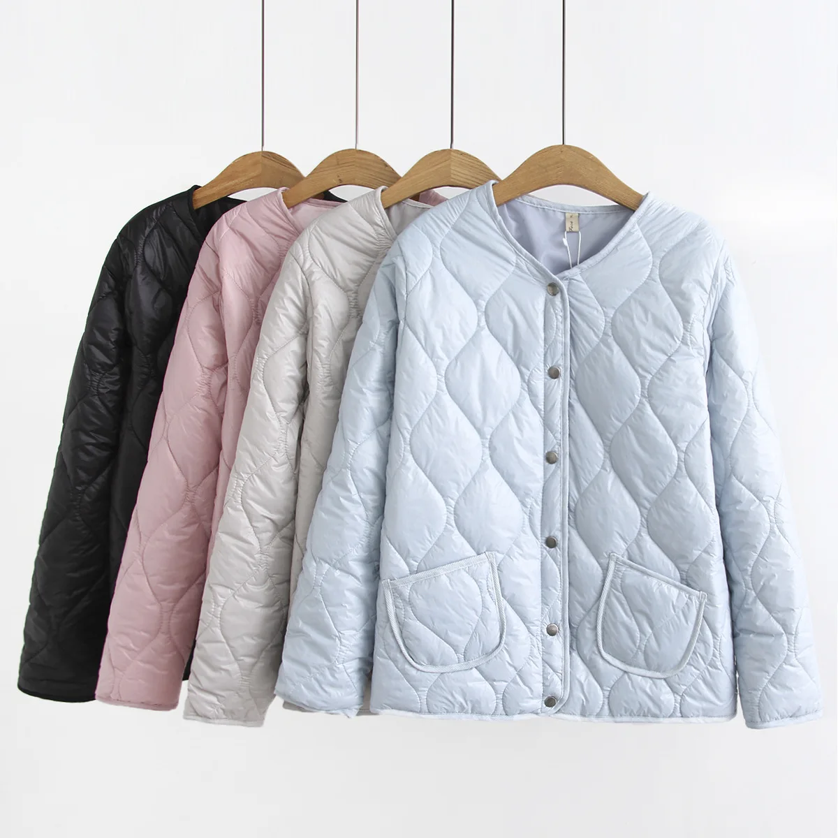 

Plus Size Casual Short Parkas 2019 Autumn Winter Women Clothing Fashion Loose thin and light Warm Padded Coats S52-8110