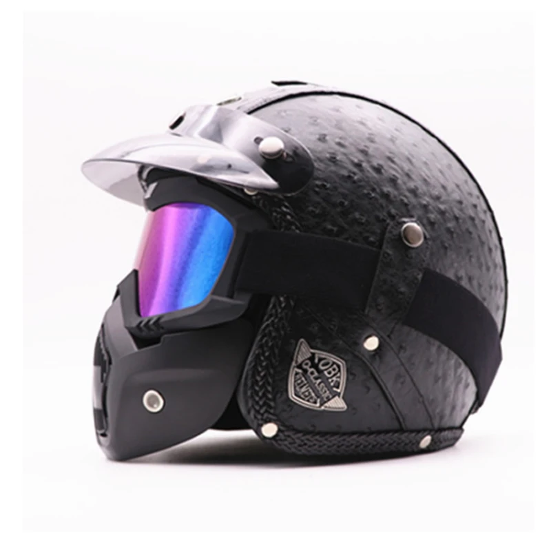 Moto rcycle скутер шлем 3/4 с открытым лицом halmet moto cros винтажный шлем moto casque Casco moto cicleta Capacete для Harley шлем - Цвет: 6