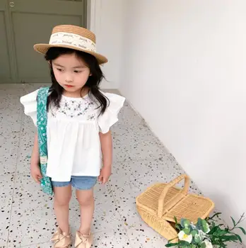 

2020 New Style Girls Shirt Summer Cotton Fashion Girls Blouse 1-6t