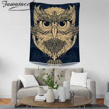 

Fuwatacchi Dark Abstract Owl Tapestry Mandala Wall Hanging Tapestries Home Decorative Towel Tapete Bedroom Blanket Home Decor