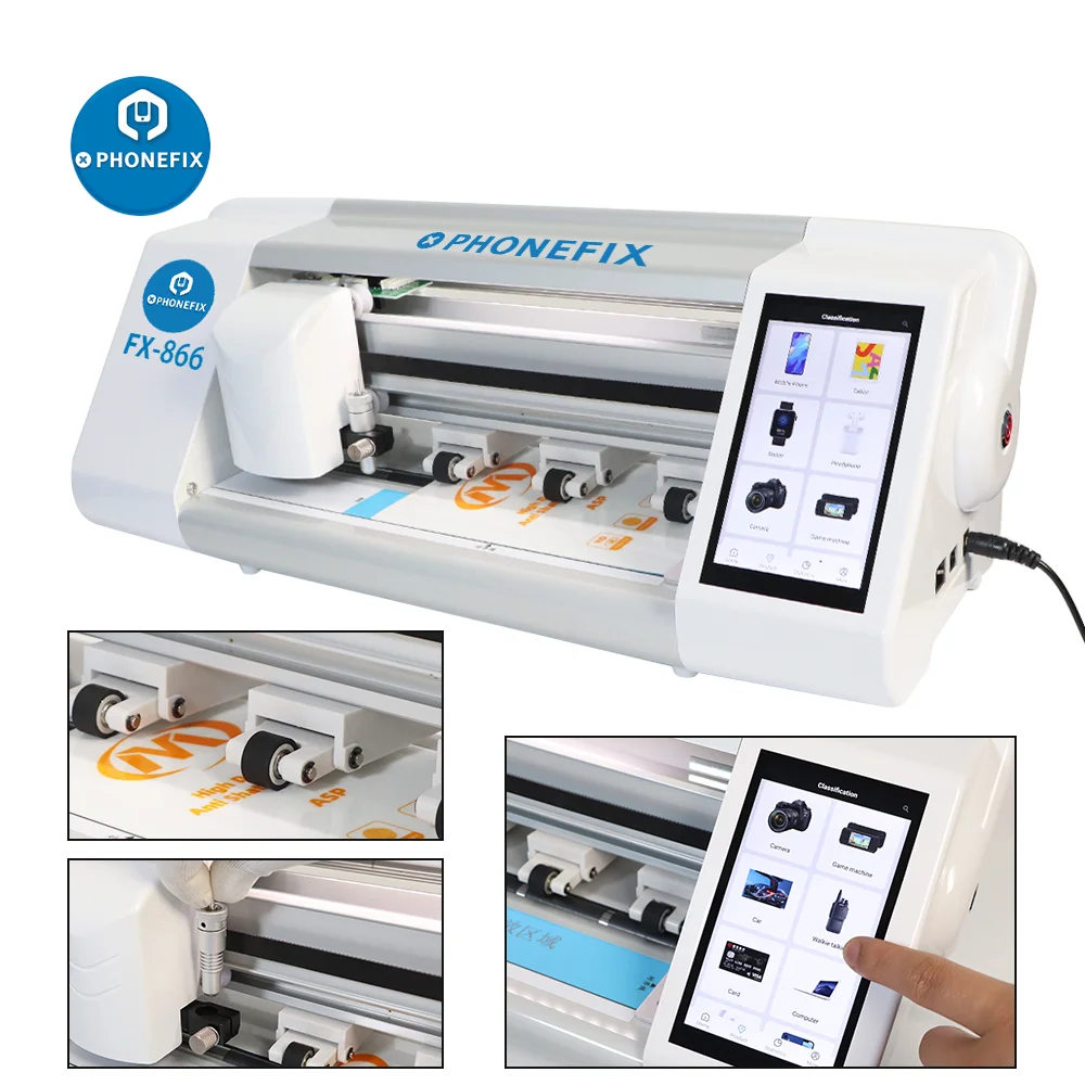 

PHONEFIX FX-866 Cell Phone Hydrogel Film Curved Screen Film Cutting Machine Back Cover Film Laminating For Iphone IPAD Android