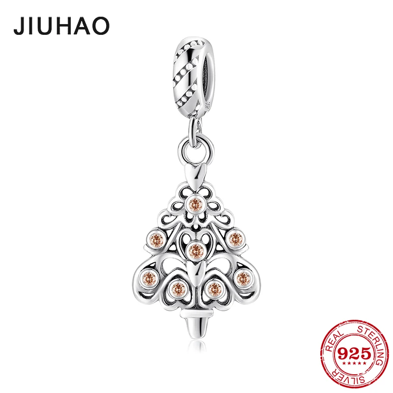 

Christmas Gift 925 Sterling Silver Charms Christmas tree pendants beads Fit Original charms pandora bead Bracelet Jewelry