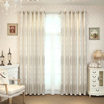 

New Gray Curtains for Living Dining Room Bedroom Plain High Precision Jacquard Blackout Curtains