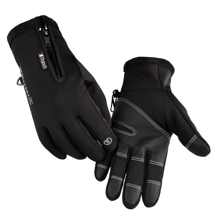 Ветрозащитные антискользящие перчатки ветрозащитные теплые сенсорные перчатки дышащие Tactico зимние мужские и женские черные перчатки на молнии