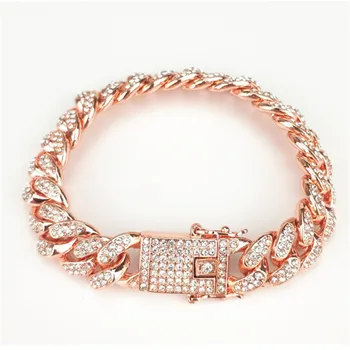 

2020 New European And American Men's Hip Hop Alloy And Zircon Chain Bracelet Decoration Fashion Cuban Chain For Friends Gift