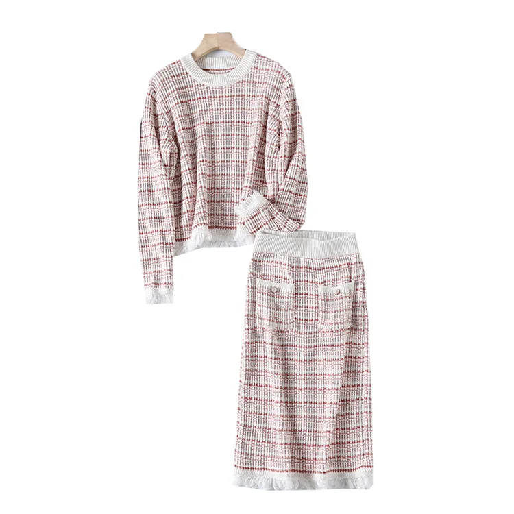 

One's Ernie Little Sister Color Mixture Pattern Sweater + Skirt Set Entity Wholesale