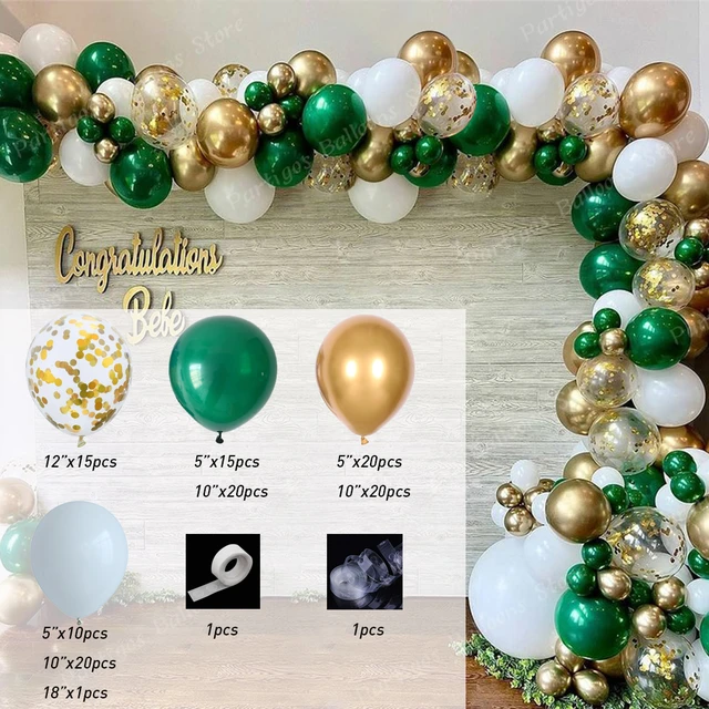Emerald Green Gold Birthday Decorations  Emerald Green Gold Party  Decorations - Ballons & Accessories - Aliexpress