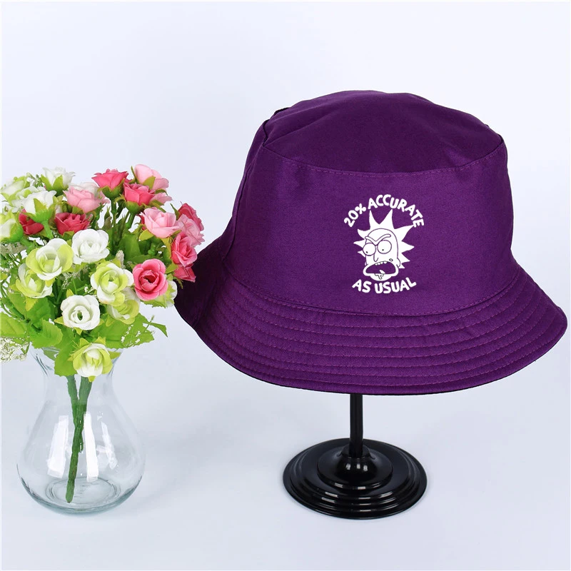 Rick and Morty/Летняя шляпа с логотипом для женщин, Мужская Панама, шляпа-Панама, Рик и Морти, дизайн логотипа, плоский солнцезащитный козырек, рыбалка, рыбак, шляпа - Color: Purple