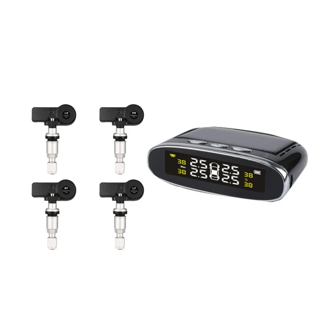 Умный автомобиль TPMS в режиме реального времени обнаружения шин солнечной системы контроля давления ЖК цифровой Авто охранной сигнализации системы