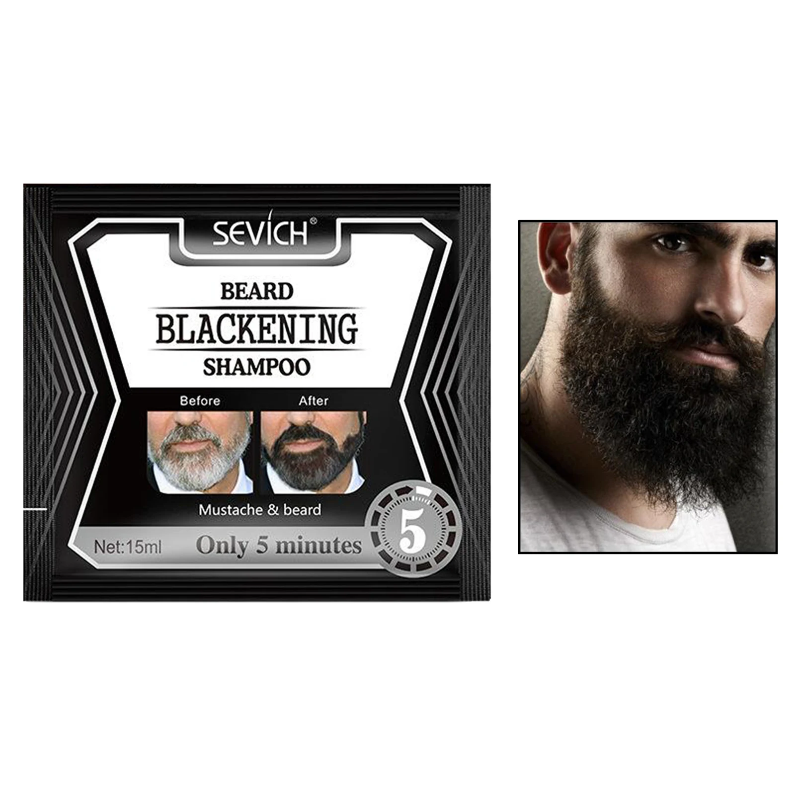 1 pc Beard Coloring Darkening Dye Shampoo Gradually Colors Mustache(15ml) 1 pc Beard Coloring Darkening Dye Shampoo Gradually Colors Mustache(15ml)
