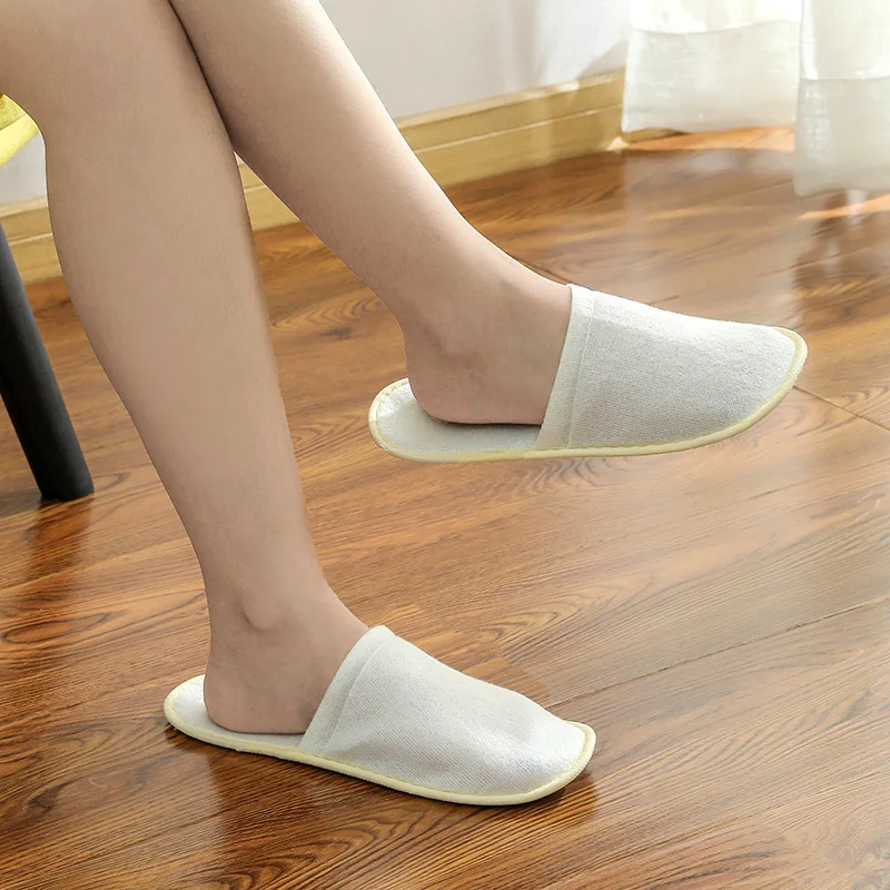5 PCS Portable Slippers Men Women Hotel Disposable Shoes Unisex Business Travel Spa Home Guest Party Indoor Folding Slippers 3
