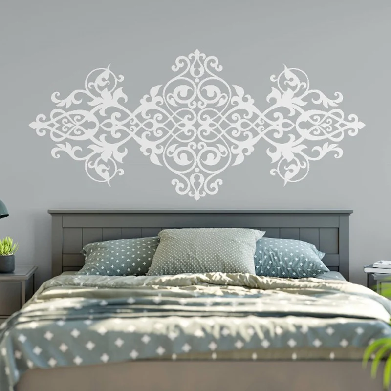 Bohemia Mandala Wall Sticker Baroque Style Design Flower Stickers Bedroom Headboard Decor Vinyl Home B362 | Дом и сад