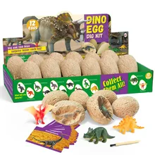 12 шт. DIY игрушечное яйцо динозавра Новинка копания окаменелости игрушки в виде ископаемых животных Детские Обучающие Развивающие вечерние забавные рождественские подарки игрушка для девочек и мальчиков