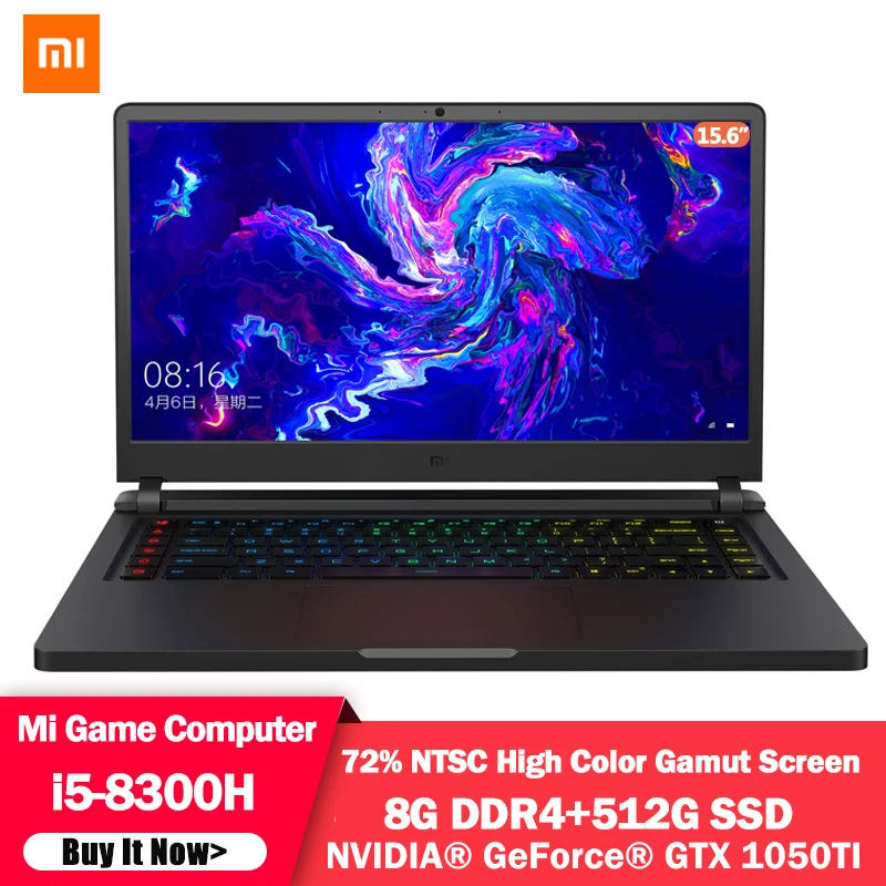 Оригинальные Xiaomi Mi Band игровой ноутбук 15 6 дюймов ГБ DDR5 GTX1060 i5 8300H 8G 8th повысить 512G SSD +