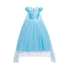 Детское длинное платье «Эльза» Tull Sequin/костюмы принцессы Эльзы для костюмированной вечеринки на Хеллоуин для маленьких девочек; Sukienki; рождественское платье; Vestido Princesa