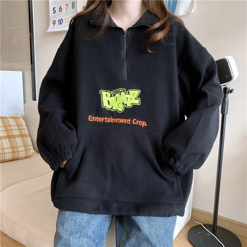 half zipper sweatshirt women oversize 