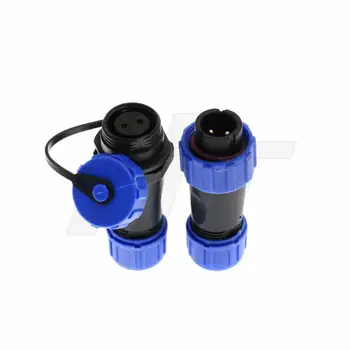 

2set IP68 waterproof SP13 2 Pin Male Plug + Docking Female Socket LED industrial Outdoor Power Aviation Circular Connector