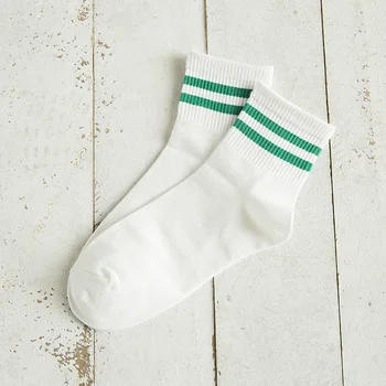 

1 Pair Cute Cotton Blend Fashion Women Socks Striped Students Funny Mid Calf Soft Breathable Casual Sports Comfortable School