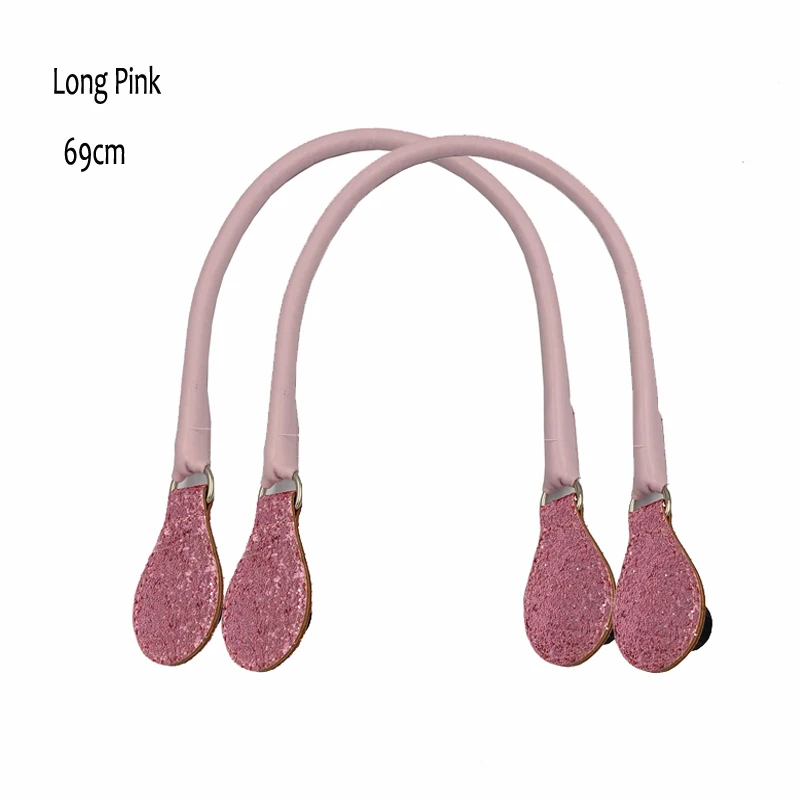 Короткая Длинная полиуретановая круглая ручка ремня с d-образной пряжкой капли для города шик Obag корзина ведро Классическая мини женская сумка O сумка сумки - Цвет: Long Pink