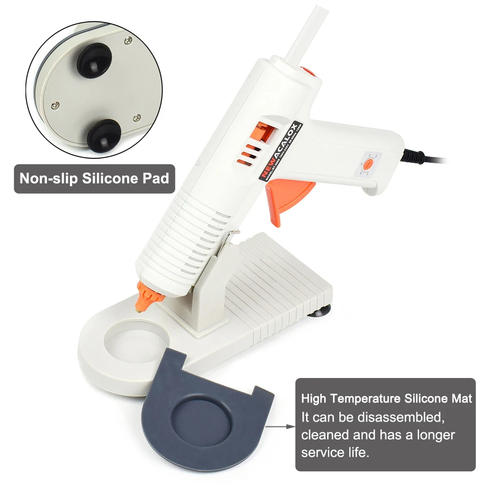 NEWACALOX EU 220V Hot Melt Glue Gun with 7mm/11mm Hot Melt Glue Stick 20W/150W Hot Silicone Gun with Stand Home School DIY Tool 5