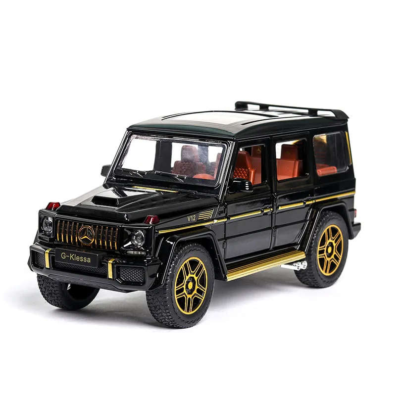 1/24 большой G63 AMG игрушечный автомобиль модель сплав детские игрушки Подлинная Лицензионная коллекция военный внедорожник дети G-Klessa - Цвет: Черный