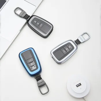 

Car Aluminium Alloy TPU Key Holder Cover Case Shell For Toyota Camry Corolla C-HR CHR Prado RAV4 Prius 2018 2019 2/3/4 Buttons