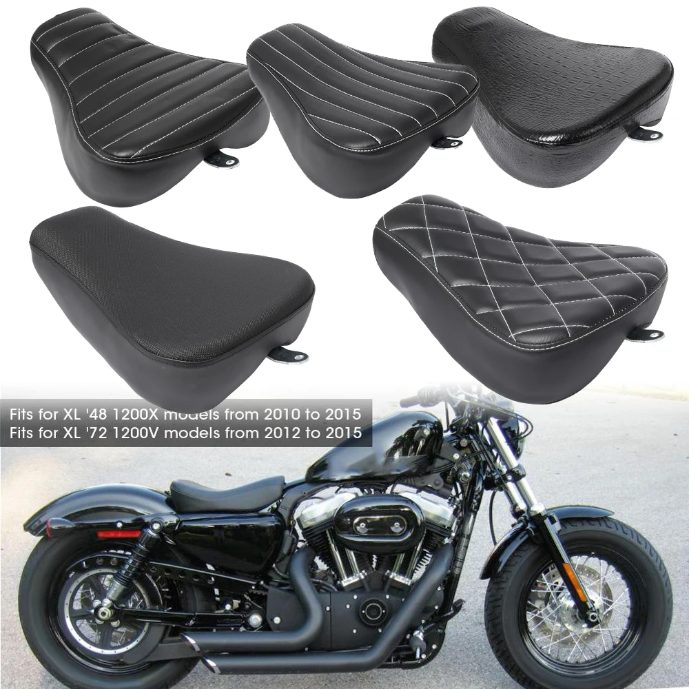 Черная кожаная Передняя подушка для водителя мотоцикла сидения Соло Harley Sportster Forty