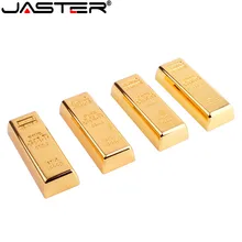 JASTER-Unidad Flash USB 2,0 modelo Gold bulon, pendrive de barra dorada, 4GB, 8GB, 16GB, 32GB, 64GB, 128GB, regalo