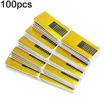 

100Pcs Adhesive Acrylic UV Gel Nail Tips Extension Sculpting Guide Form Sticker