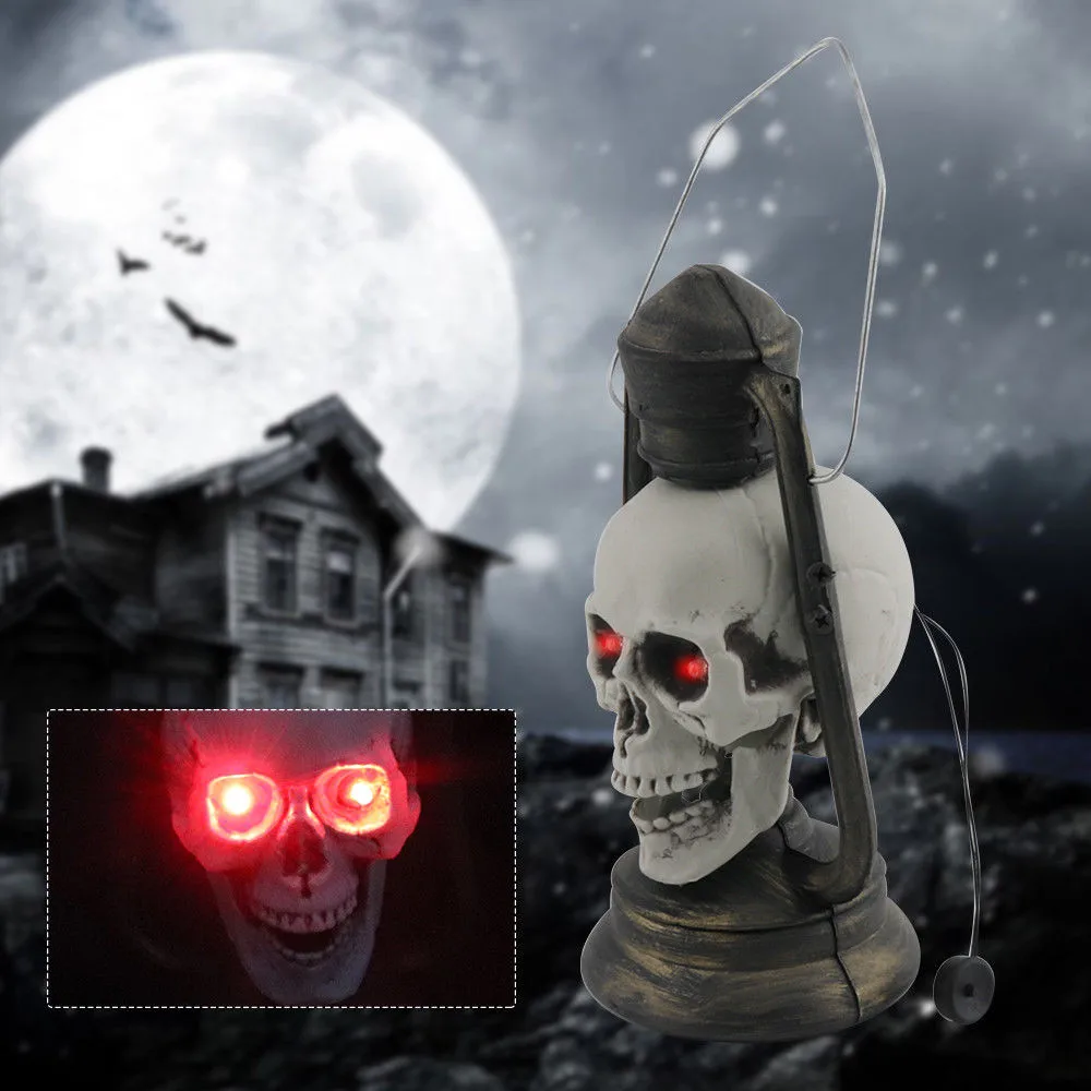 2019 New LED Skull Lantern Glowing Eyes Creepy Hanging Lamp Halloween Decor props Holiday Decorations | Дом и сад