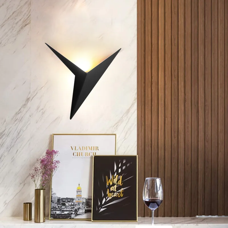 up down light Led Wall Lamps Modern Minimalist Triangle Shape Nordic Style Indoor Stairs Lamps Living Room Lights Simple Lighting 3W AC85-265V art deco wall lights