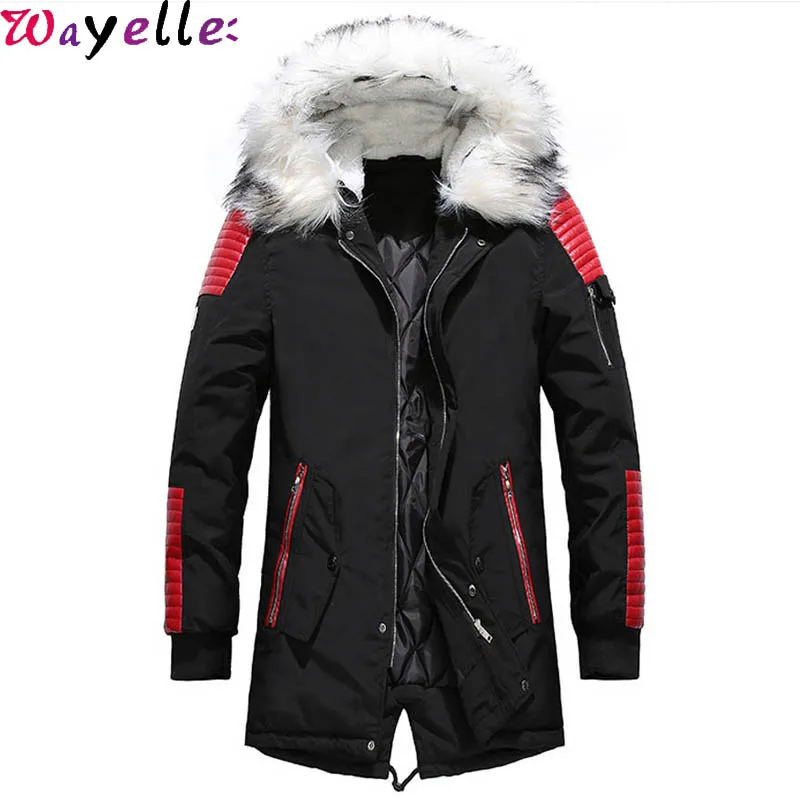 Зимняя утолщенная теплая куртка, пальто для мужчин, минус 40 градусов, с хлопковой подкладкой, верхняя одежда для мужчин, с меховым воротником, с капюшоном, ветровка, парка размера плюс 3XL