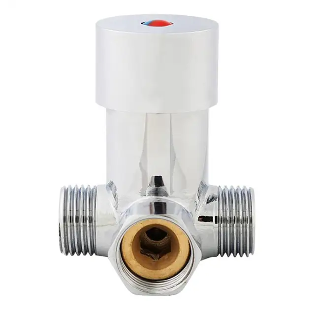 G1/2 Meleg Hideg Vízkeverő Szelep Termosztatikus Keverő Hőmérséklet -Szabályozás Az Automatikus Csaptelephez - Image 6