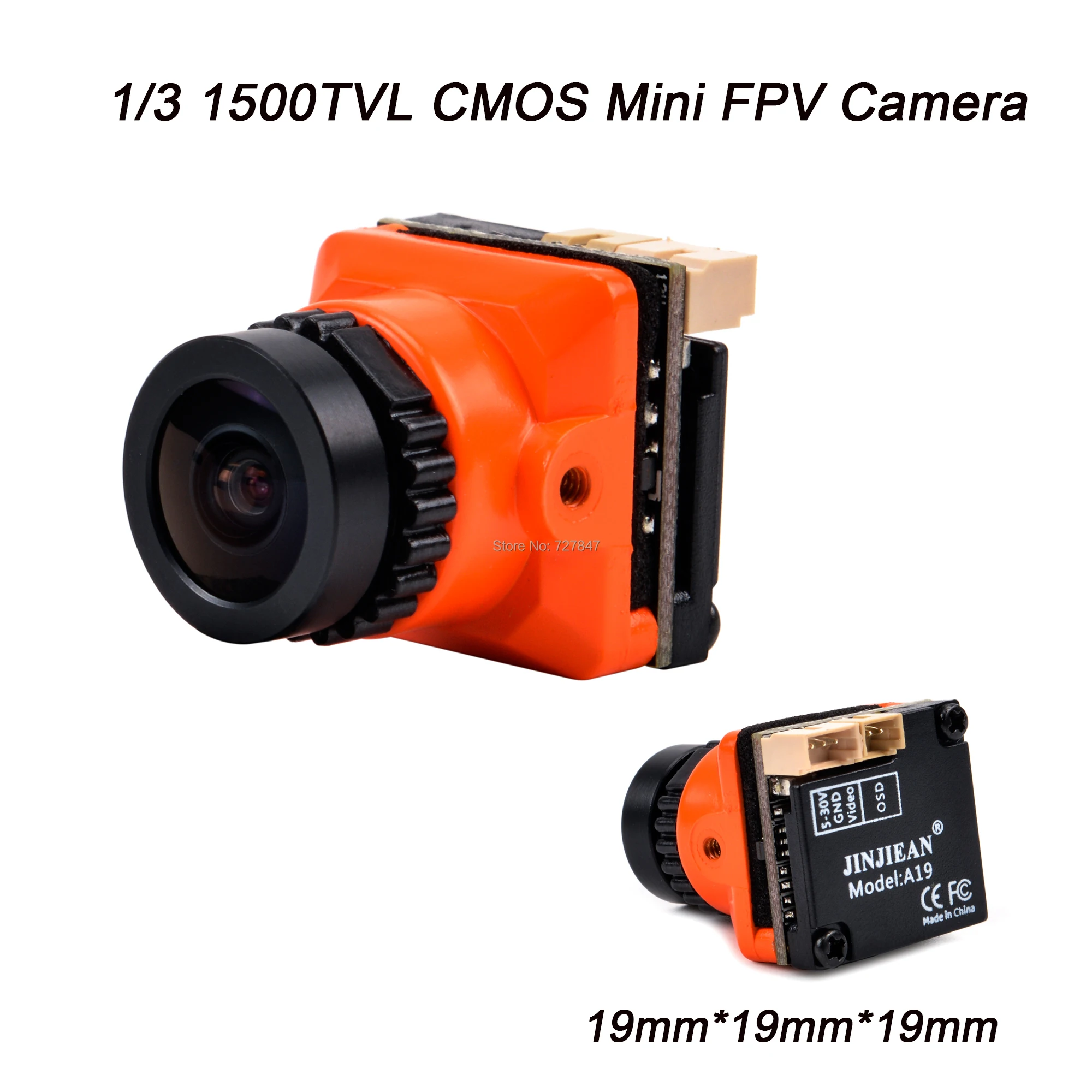 Новинка 1/3 CMOS 1500TVL B19 Мини FPV камера 2,1 мм объектив мощность 5 V-30 V PAL/NTSC с OSD Внутренний регулируемый для RC FPV гоночный Дрон