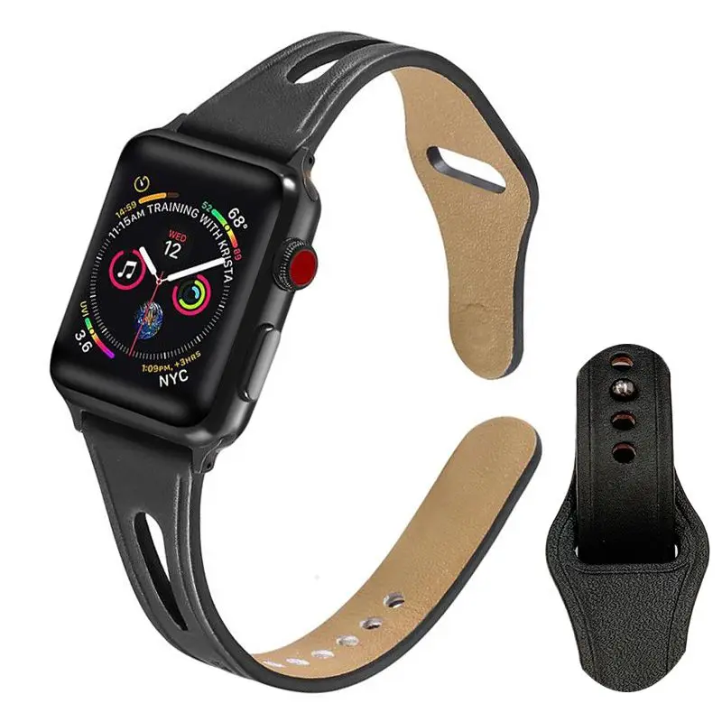 Кожаный ремешок APPLE для Apple watch серии 4 3 2 1 42 мм 38 мм женский ремешок для iwatch 4 3 44 мм 40 мм браслет на запястье