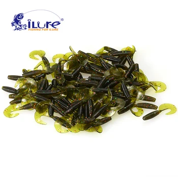 SUPER DEAL ❤️ iLure 50 pcs/lot 4cm 0.5g Soft Artificial Fishing Lure Swimbait Tail Grub Lures Worm Moggot Grub Lures Baits Fishing Accessories - discount item 20% OFF Sports & Entertainment