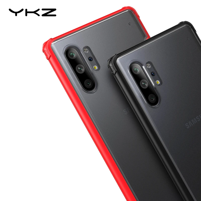 YKZ TPU Shockproof Case for Samsung Galaxy S10 Plus S10e PC Translucent Matte Phone Cases Note 10 10Pro Back Cover | Мобильные