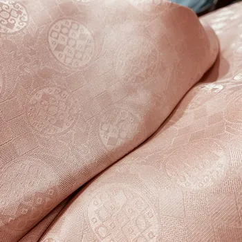 

real 100% silk Jacquard pink blue white Satin vintage fabric hanfu kimono cheongsam cloth fabric 1meter