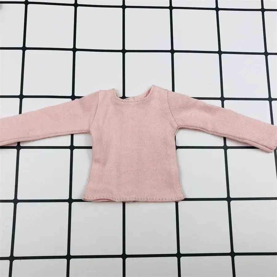 Однотонная футболка с длинными рукавами ручной работы, черная/белая/Розовая/красная/синяя/серая/фиолетовая Повседневная рубашка для blyth licca 1/6, Одежда для кукол, Acc - Цвет: pink