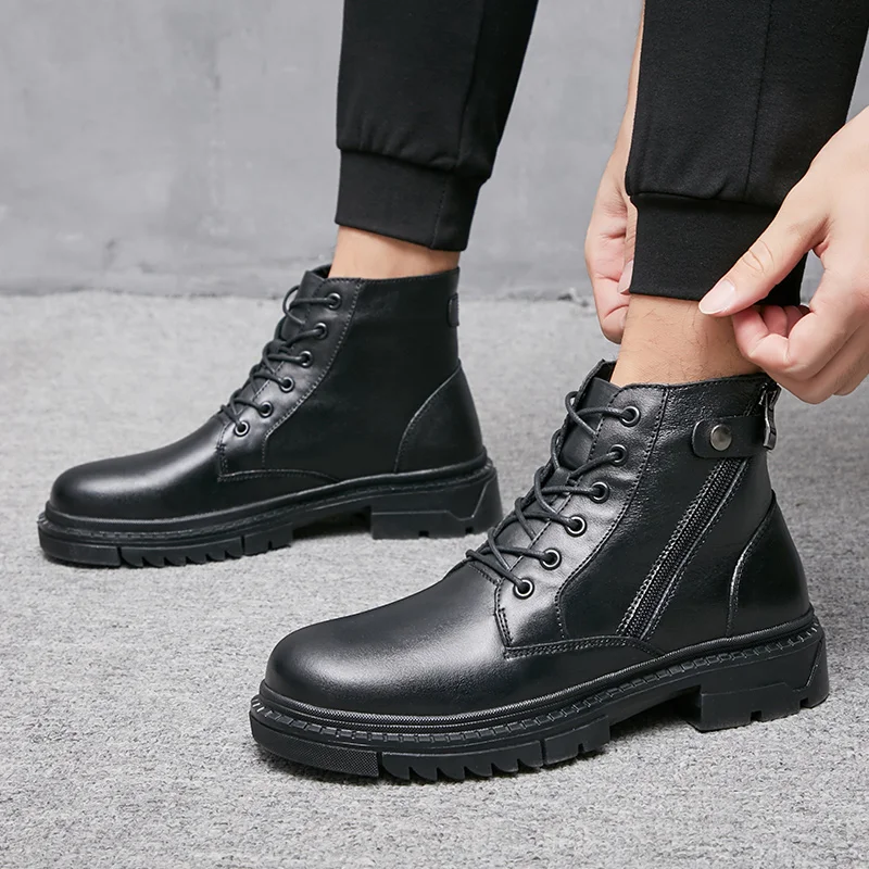 Мужские ботинки на резиновой подошве, повседневные кроссовки, рабочие ботинки, зимние ботинки, % 2802, новинка 2019