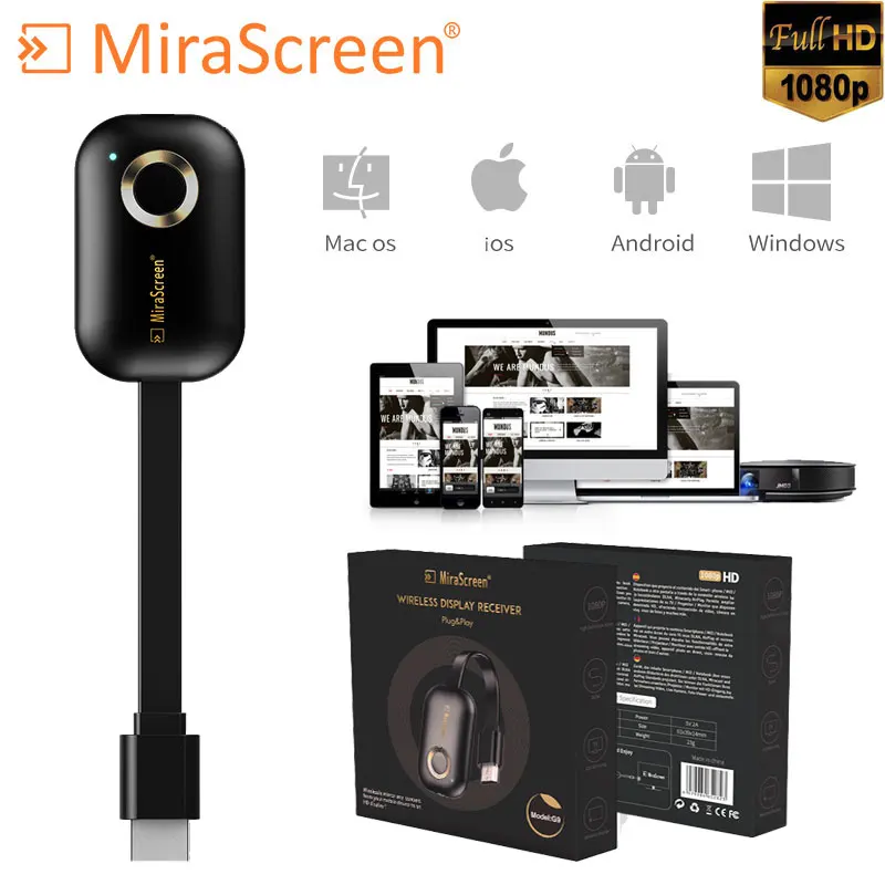 HDMI-совместимая Беспроводная ТВ-флешка Miracast Airplay DLNA 4K Wifi-приемник брелок