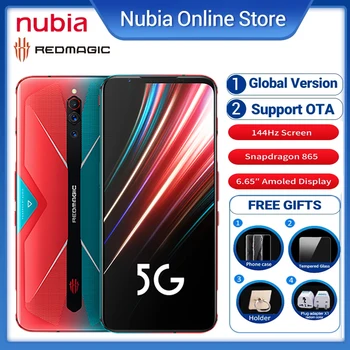 Перейти на Алиэкспресс и купить Глобальная версия Nubia красный Магия 5S игровой телефон 6,65 дюйм12 Гб Оперативная память 256 ГБ Встроенная память Snapdragon 865 рамка Redmagic 5S NFC 5G dual SIM Смарт ...