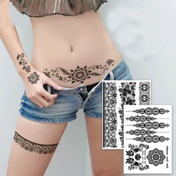 30 Designs Black Waterproof Tattoo Sticker Lace Tattoo Sticker Temporary Green Tattoo Sticker For Bride