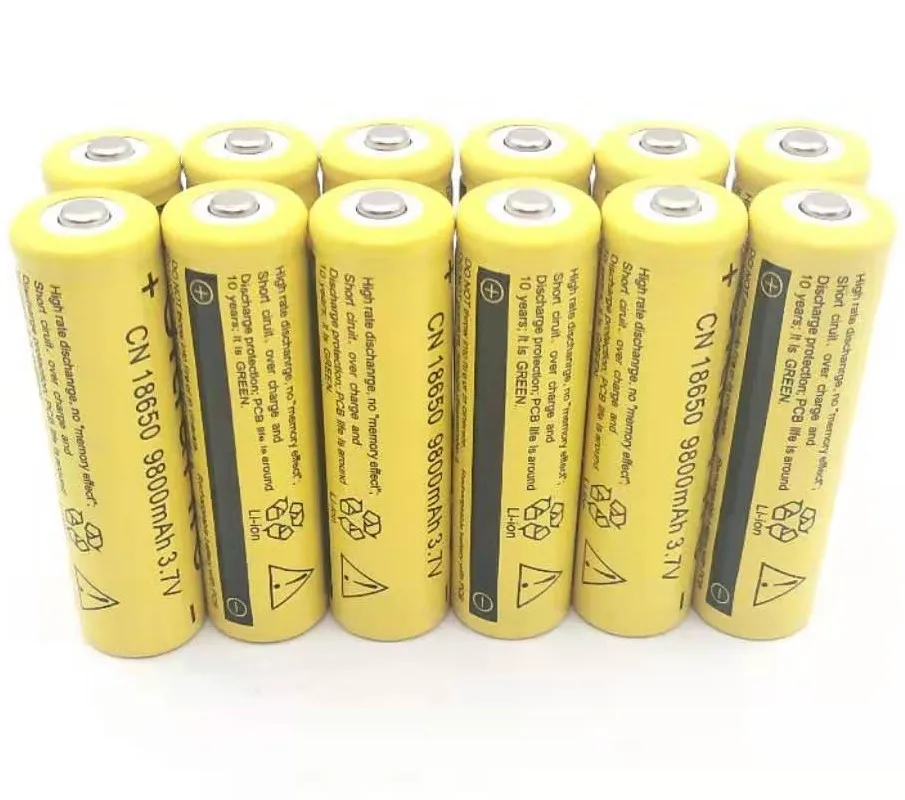 12xfree shippng 18650 9800mAh литий ионная аккумуляторная батарея 3 7 V для фонарика новейшая