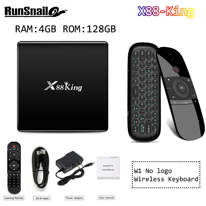 4GB128GB W1No logo X88 King Android 9,0 ТВ приставка S922X Mali-G52 LPDDR4 RAM4GB ROM128GB телеприставка 2,4G/5G двойной wifi Bluetooth 5,0 1000M LAN x88king - Цвет: 4GB128GB W1No logo