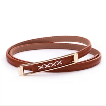 

2019 Women Leather Thin Belts Fashion High Quality Personality Knotted Women's Belt Wild Decorative Belts