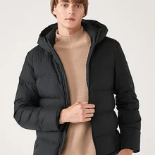 SEMIR пуховик для мужчин Зима Новая модная повседневная короткая куртка с капюшоном тренд красивый черный серый пуховик